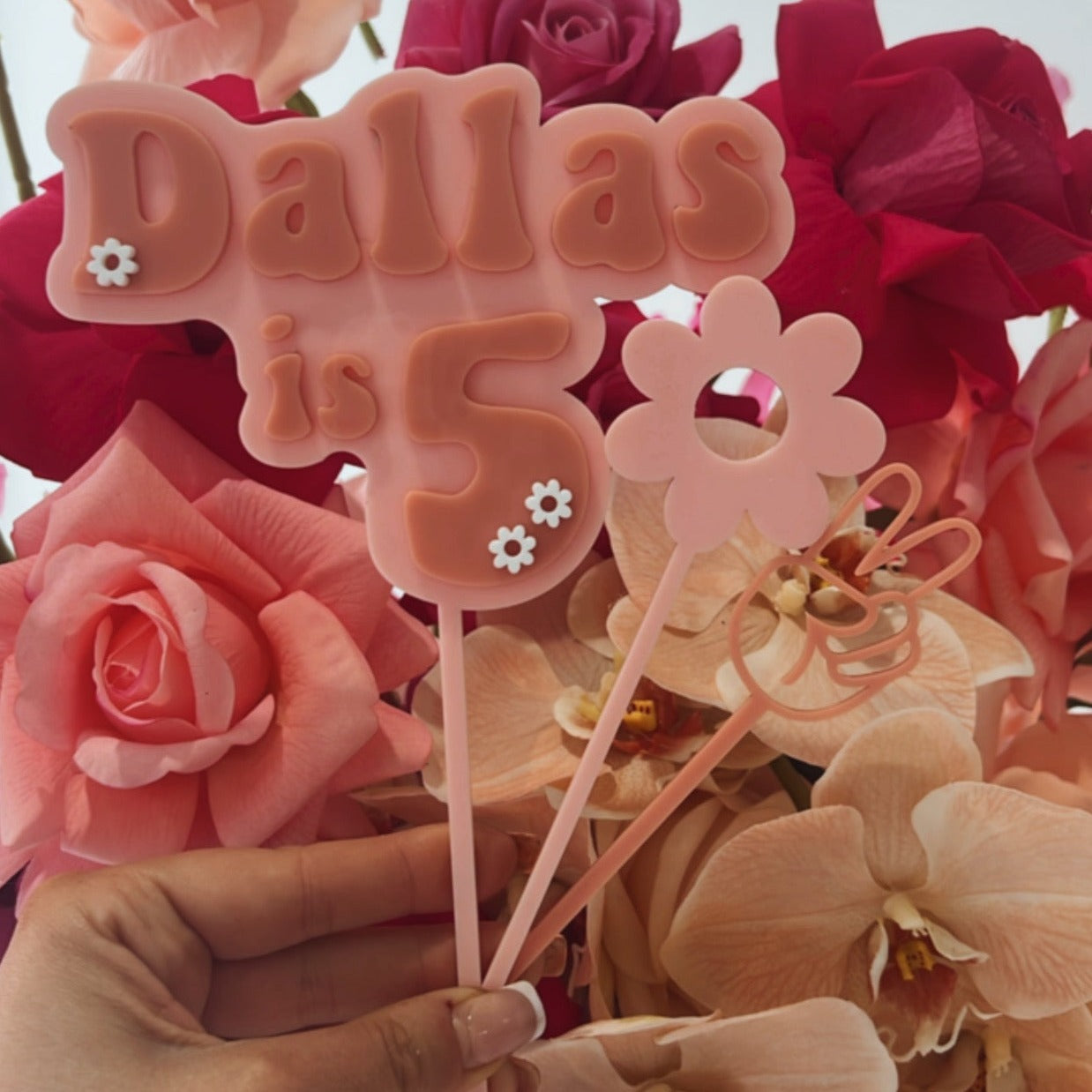 Triple Acrylic Cake Toppers