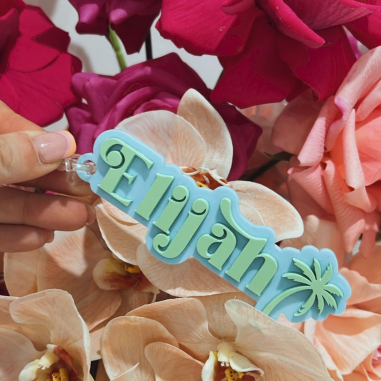 Island Vibes Palm Keyring
