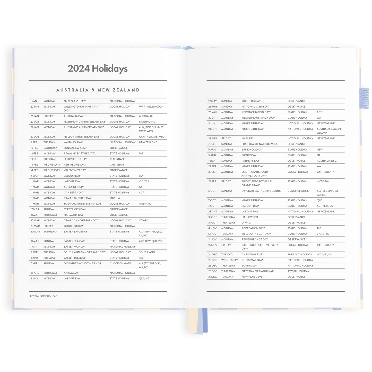 2024 A5 Blue Check Diary