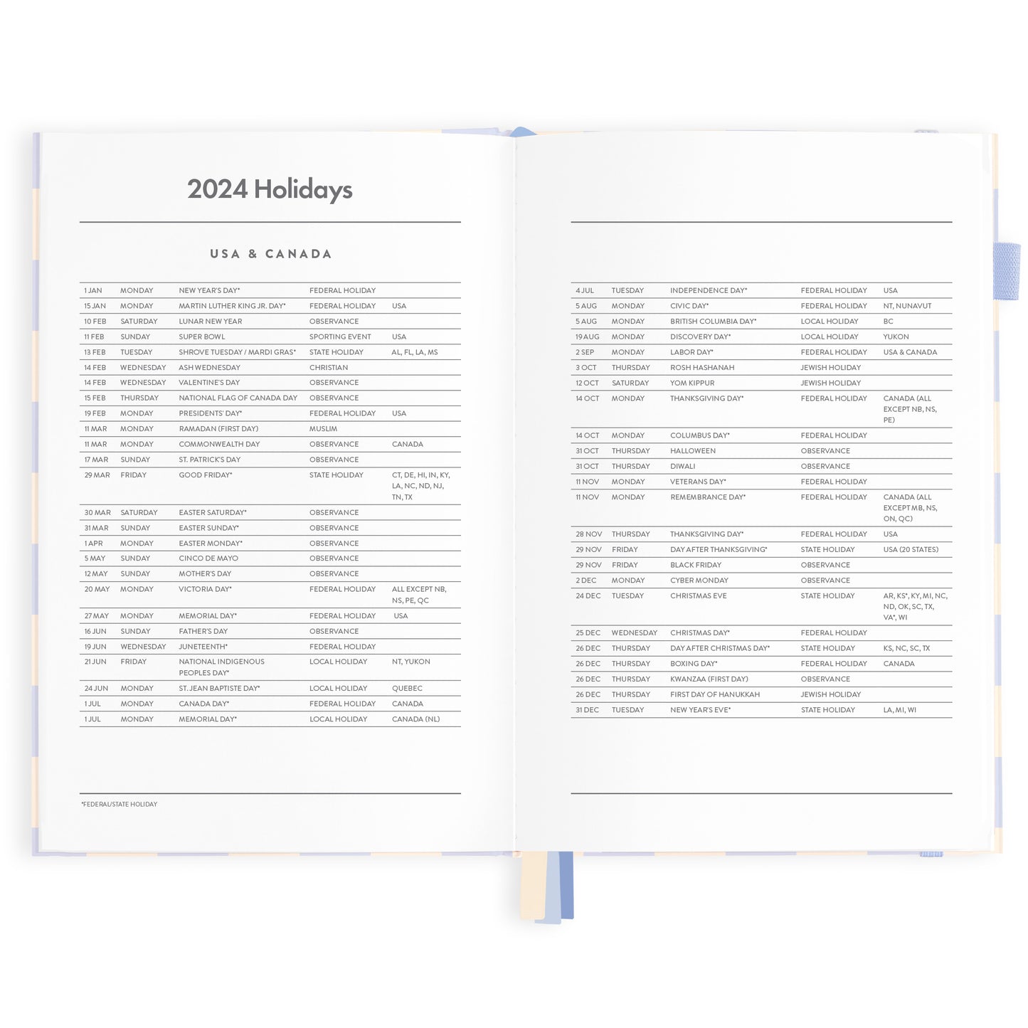 2024 A5 Blue Check Diary