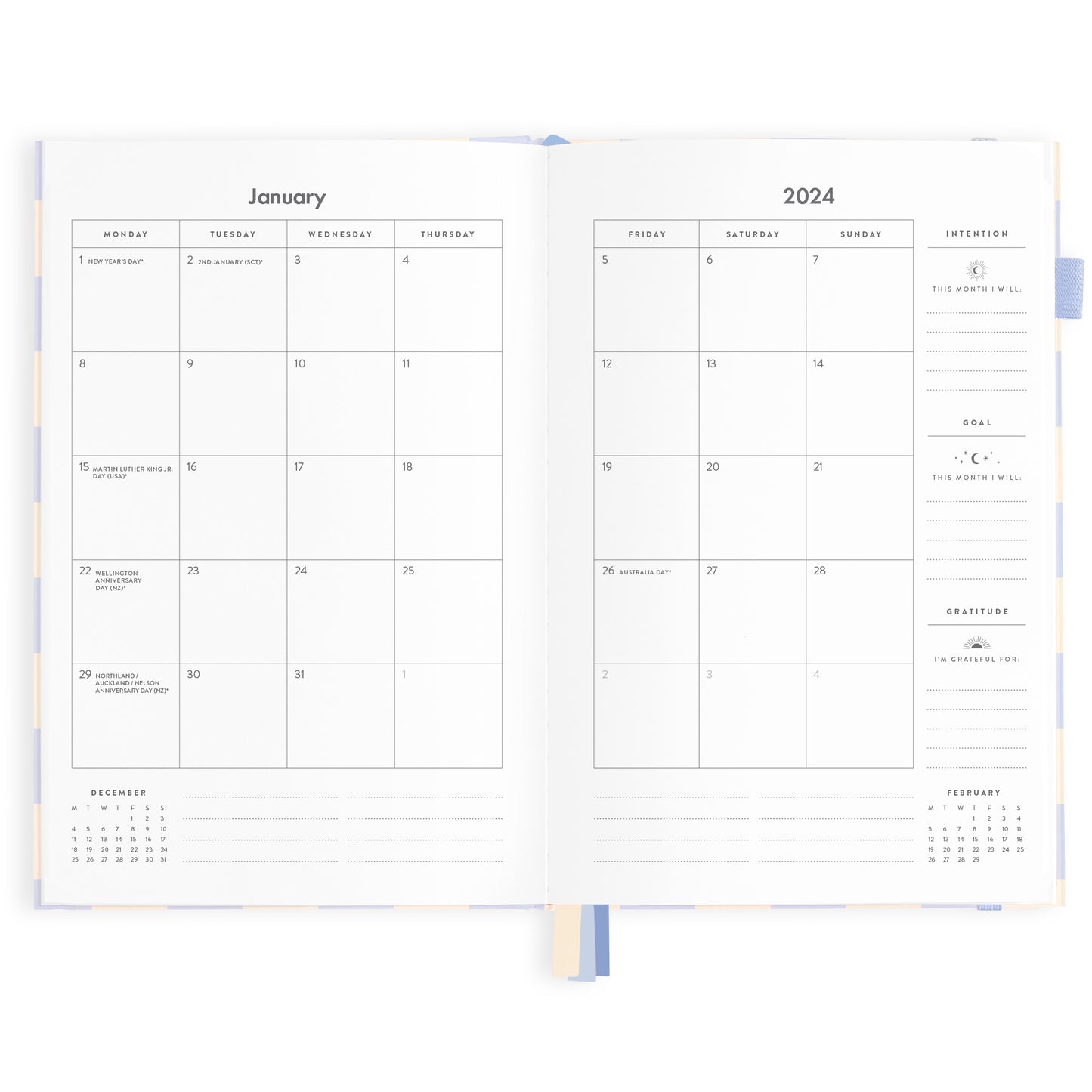 2024 A5 Blue Check Diary