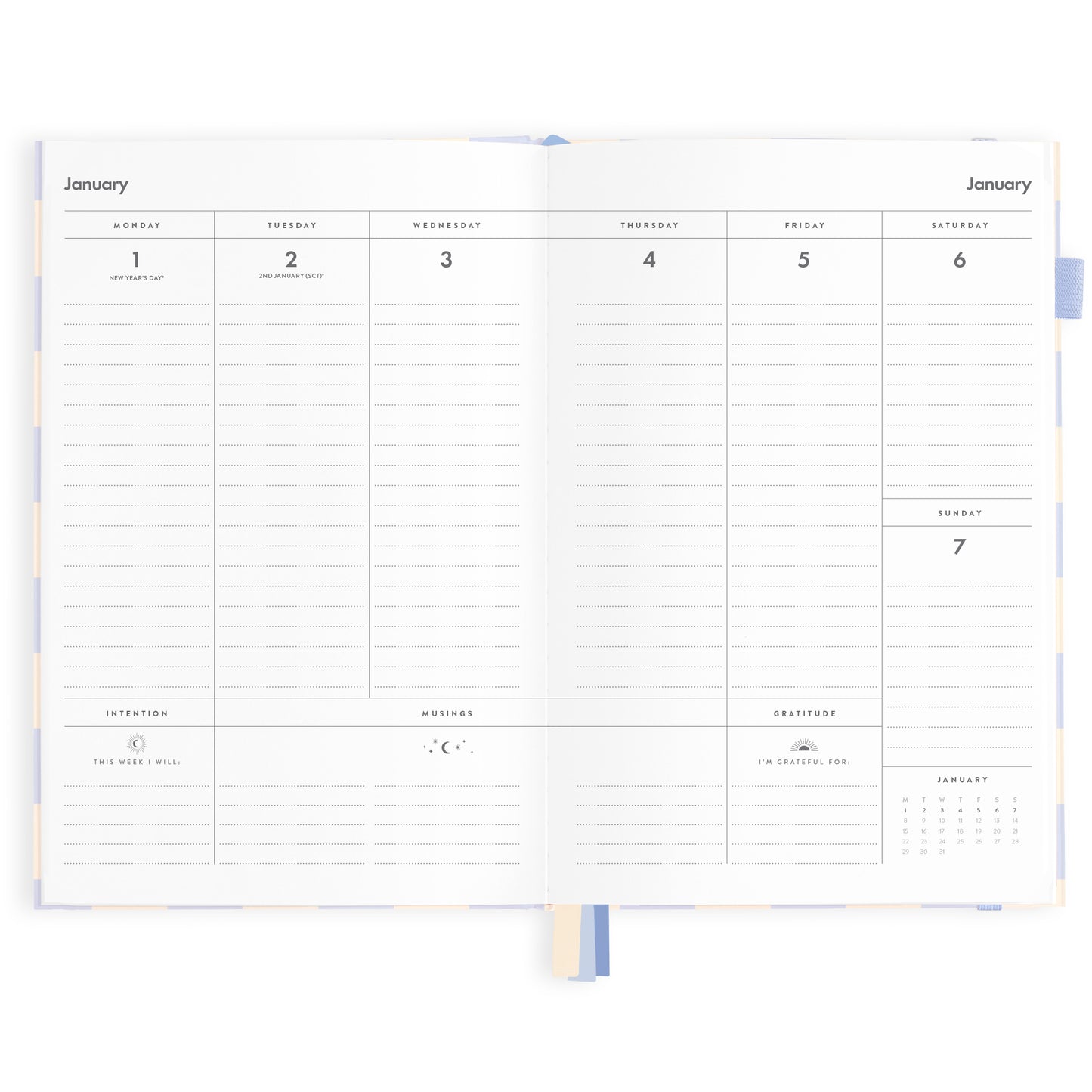 2024 A5 Blue Check Diary