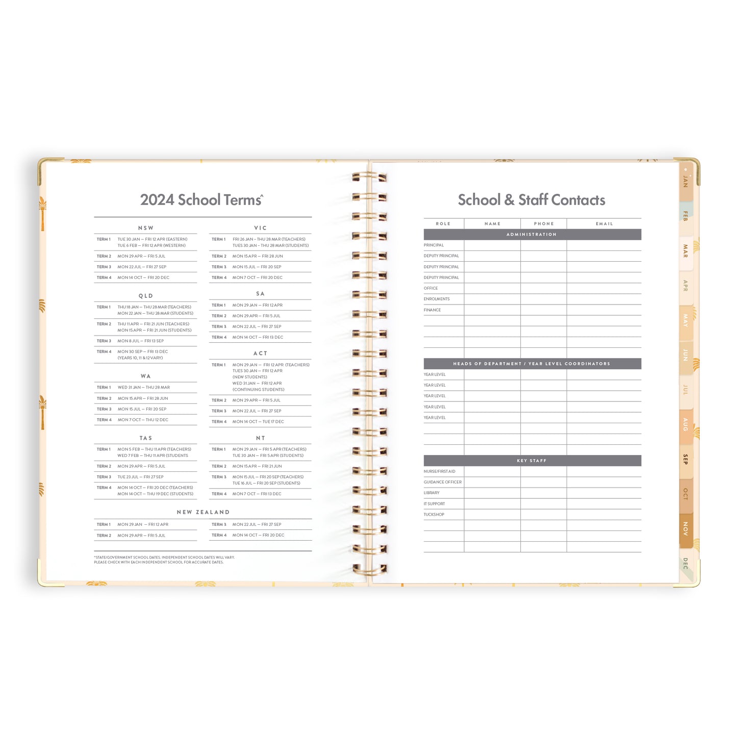 2024 A4 Teacher Planner- Tiny Palms