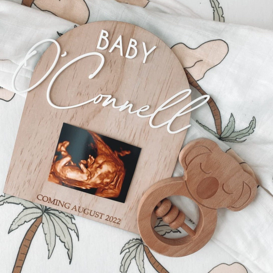 Personalised 3D Arch Timber Pregnancy Announcement