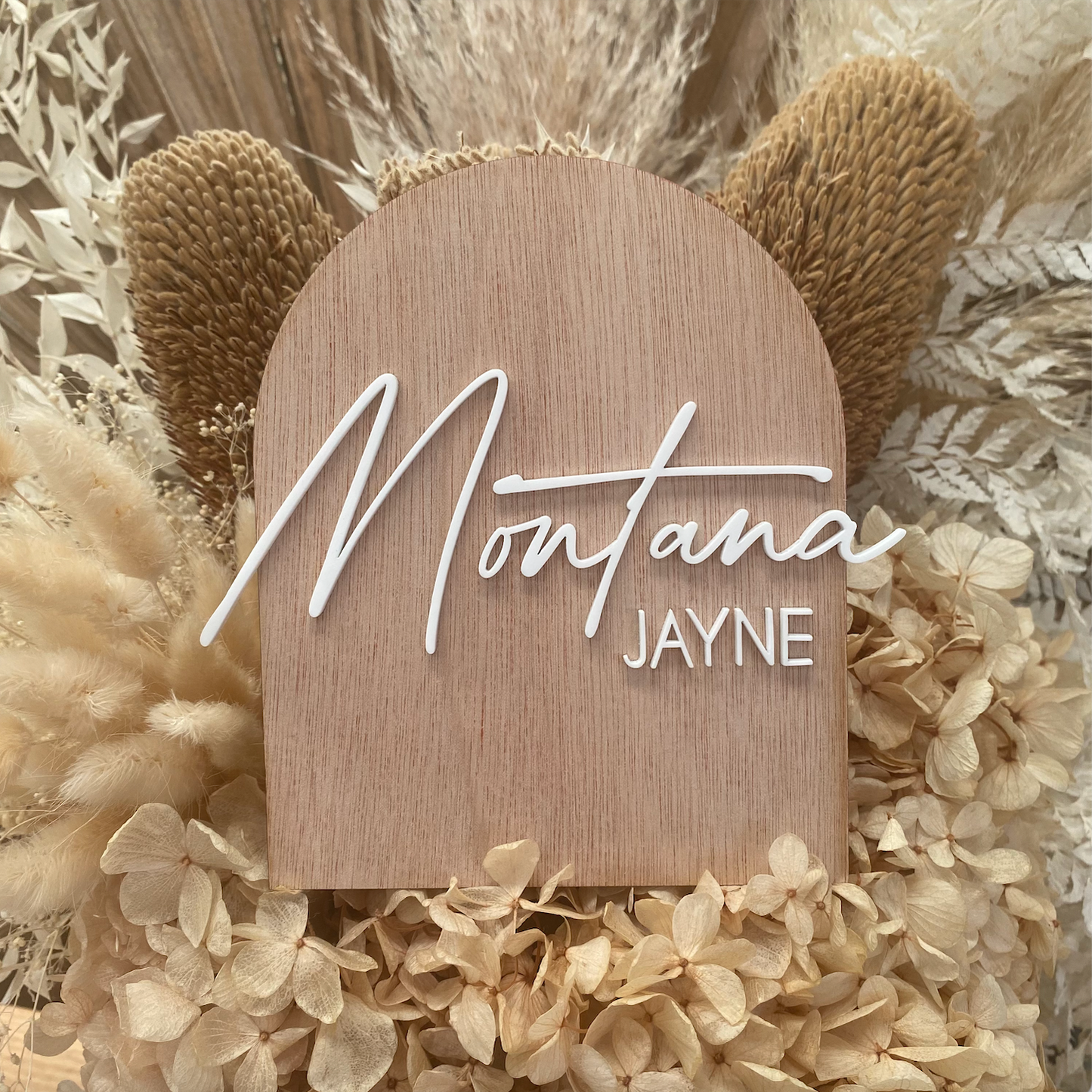 Personalised 3D Arch Timber Sign