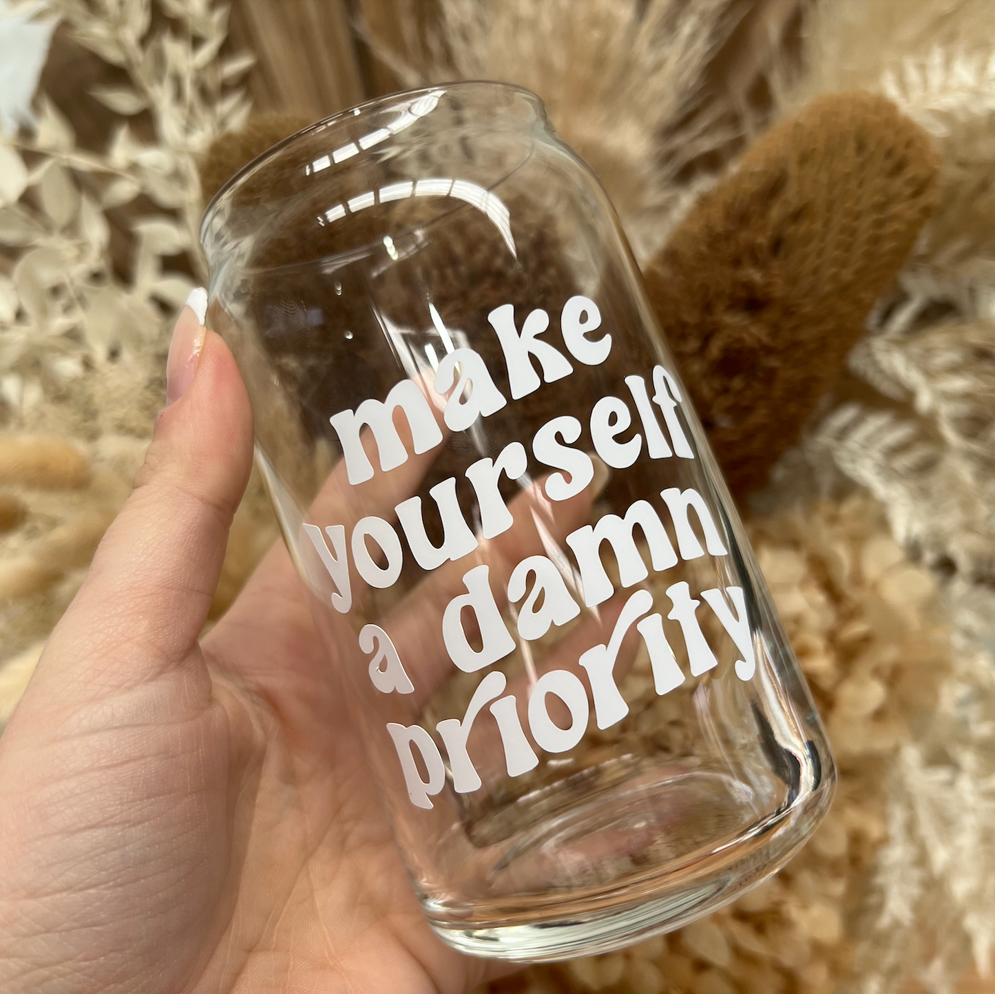 Cute AF Glass Tumbler