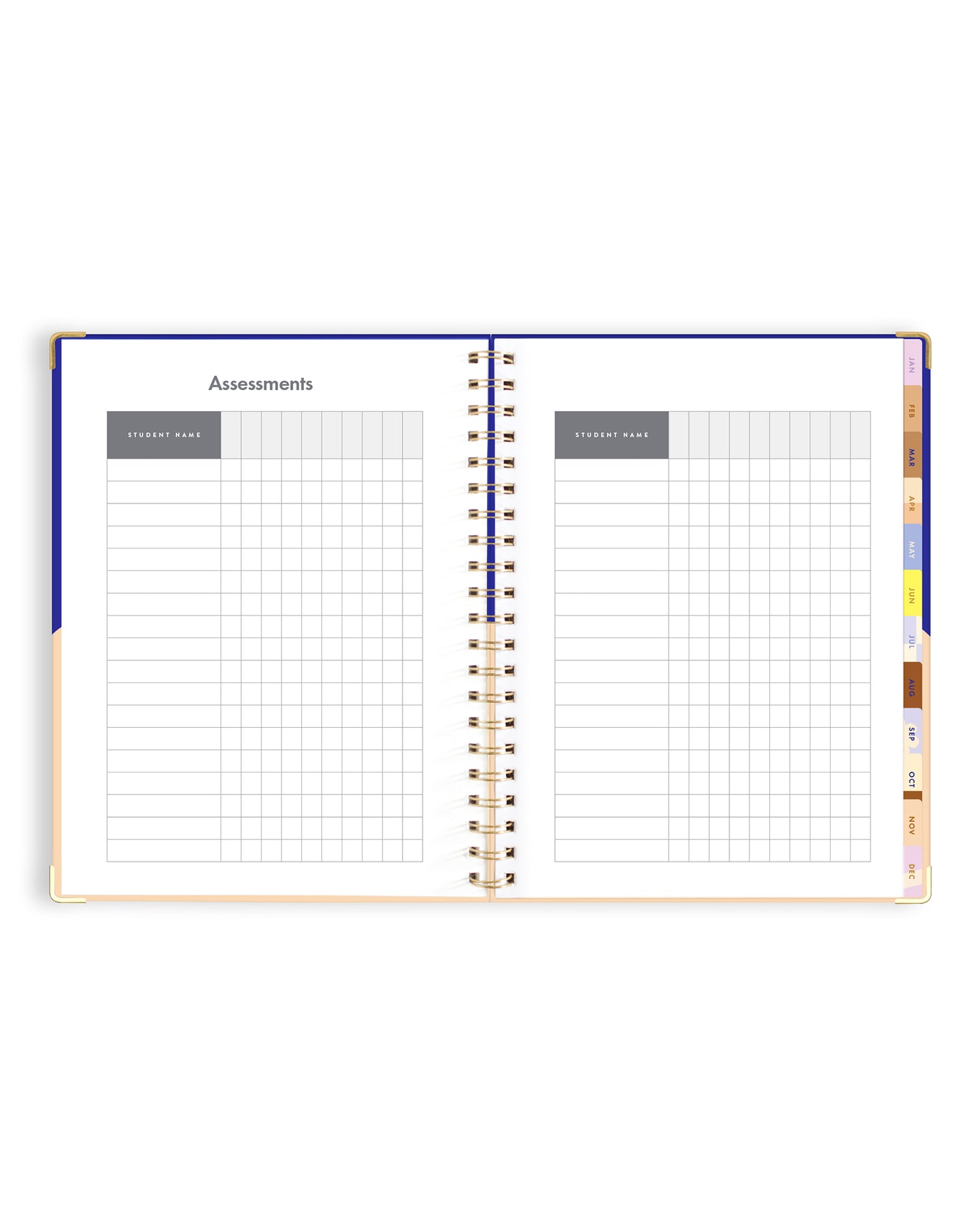 Personalised 2025 A4 Academic Vertical Planner - Cobalt Ripple