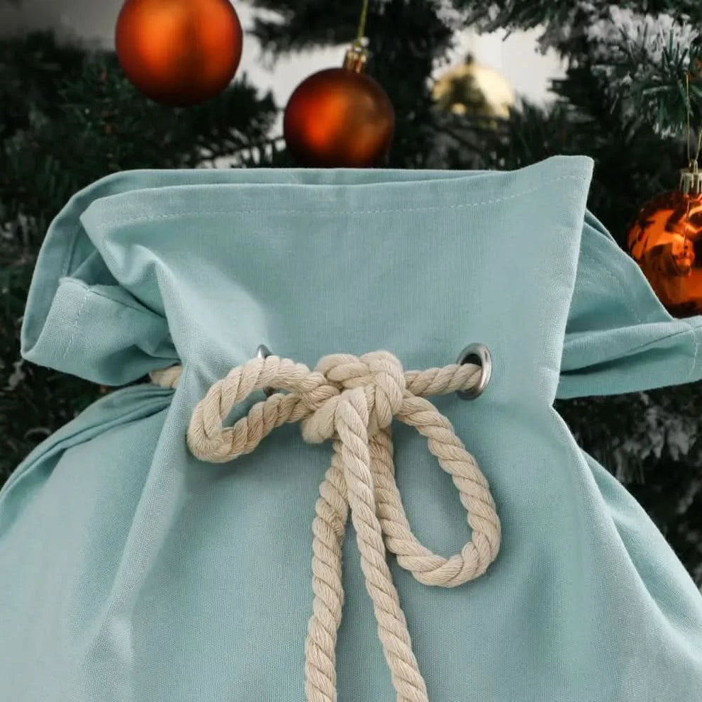 Personalised Velvet Santa Sack: Light Blue