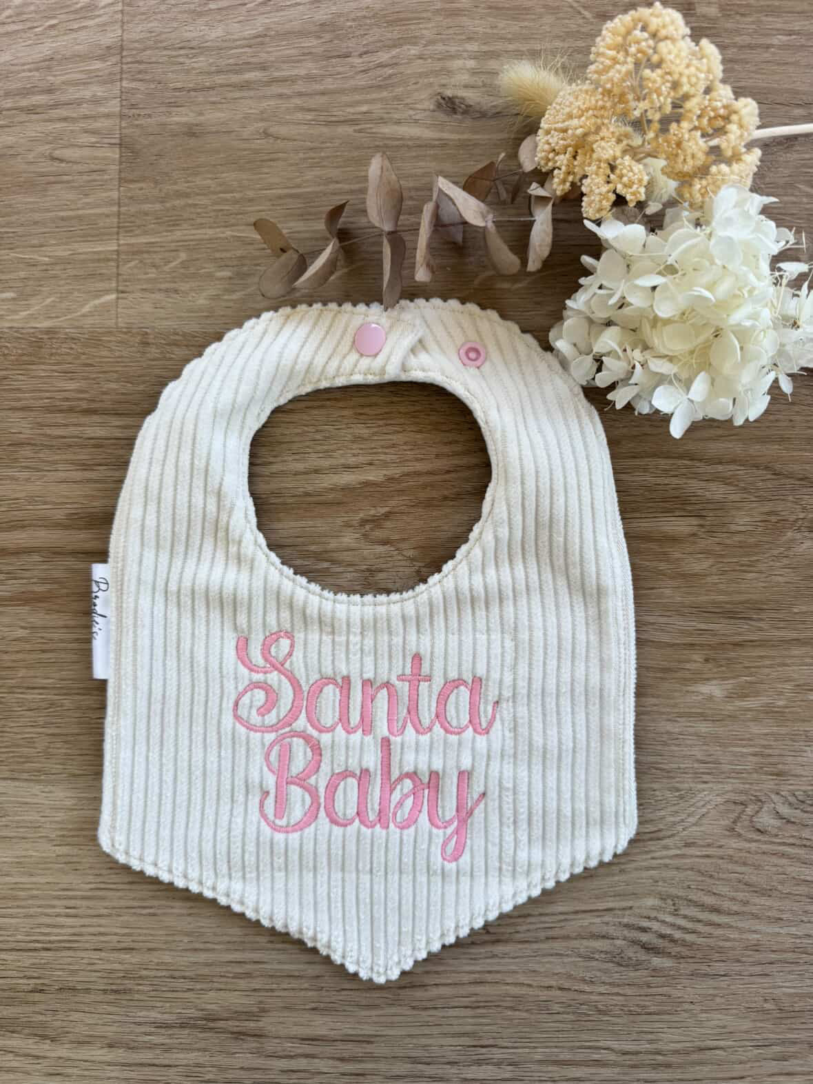 Santa Baby embroidered Bib