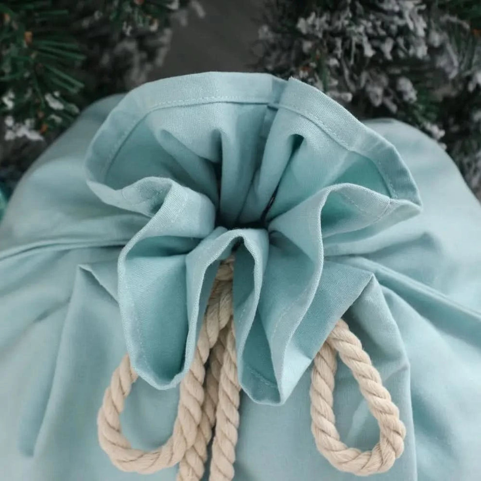 Personalised Velvet Santa Sack: Light Blue