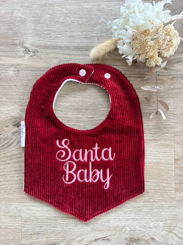 Santa Baby embroidered Bib
