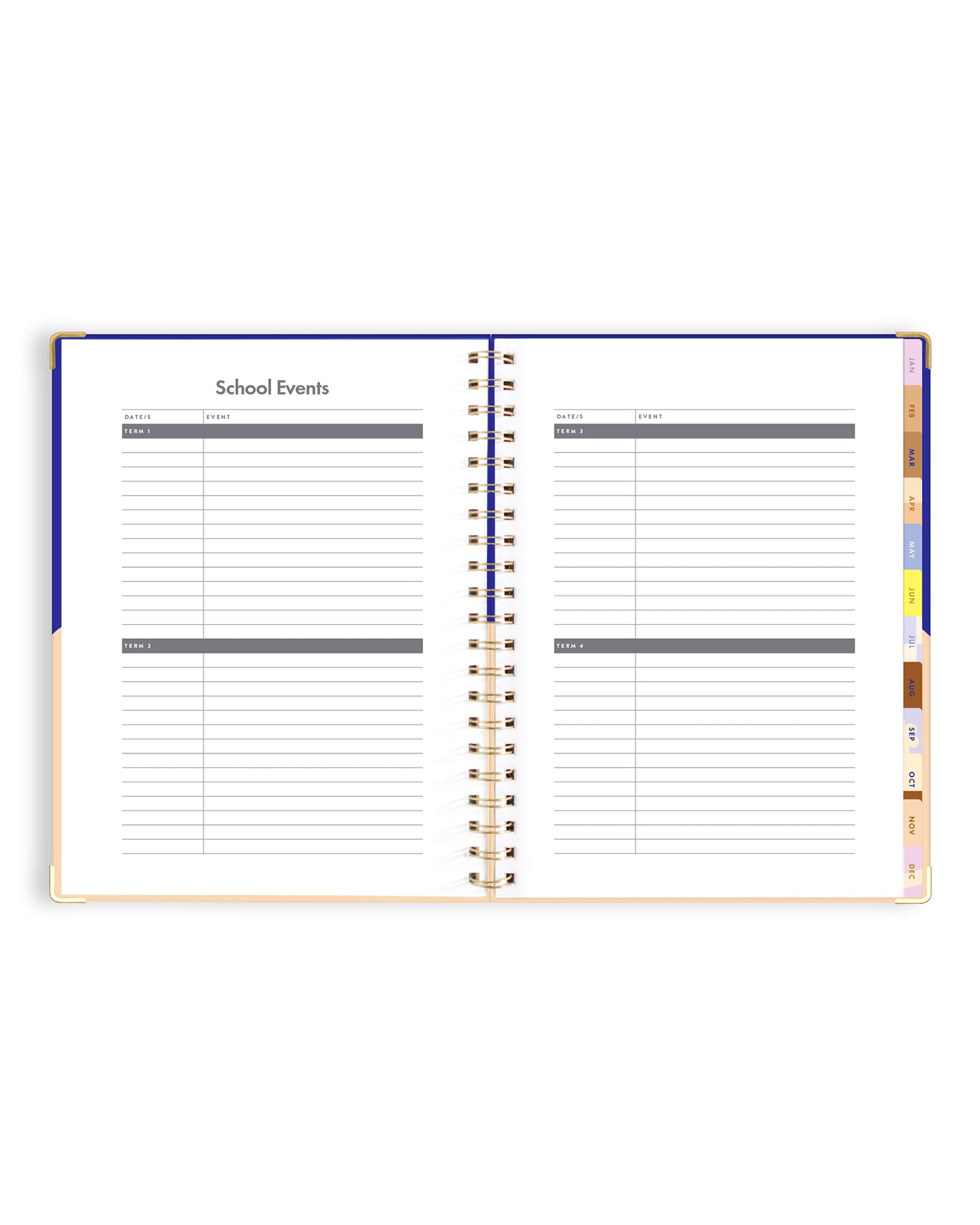 Personalised 2025 A4 Academic Vertical Planner - Cobalt Ripple