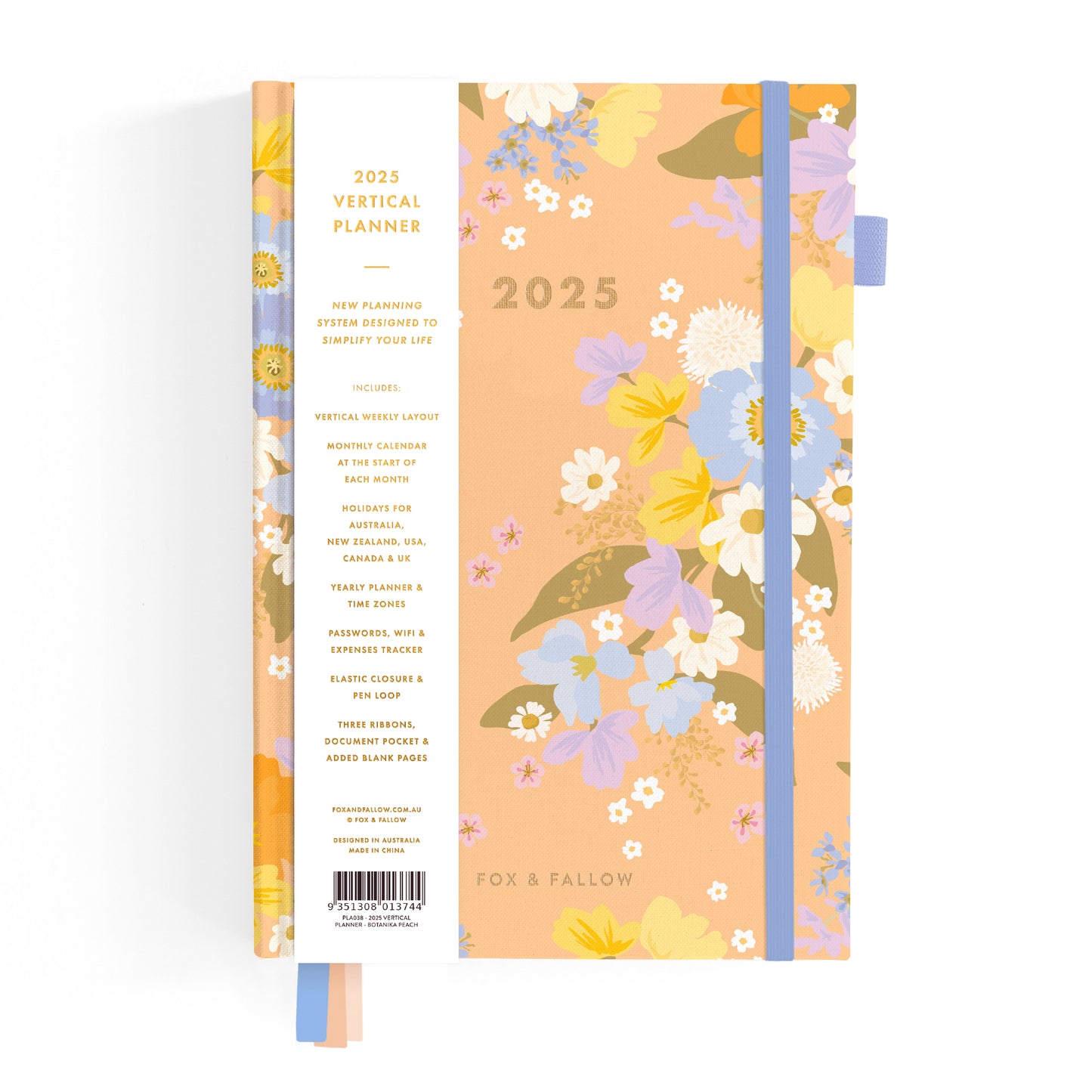 Personalised 2025 A5 Vertical Planner - Botanika Peach