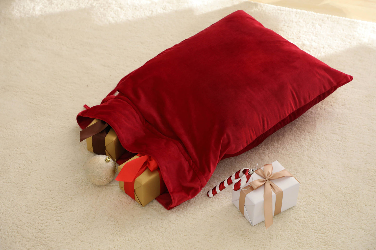 Personalised Velvet Santa Sack: Red