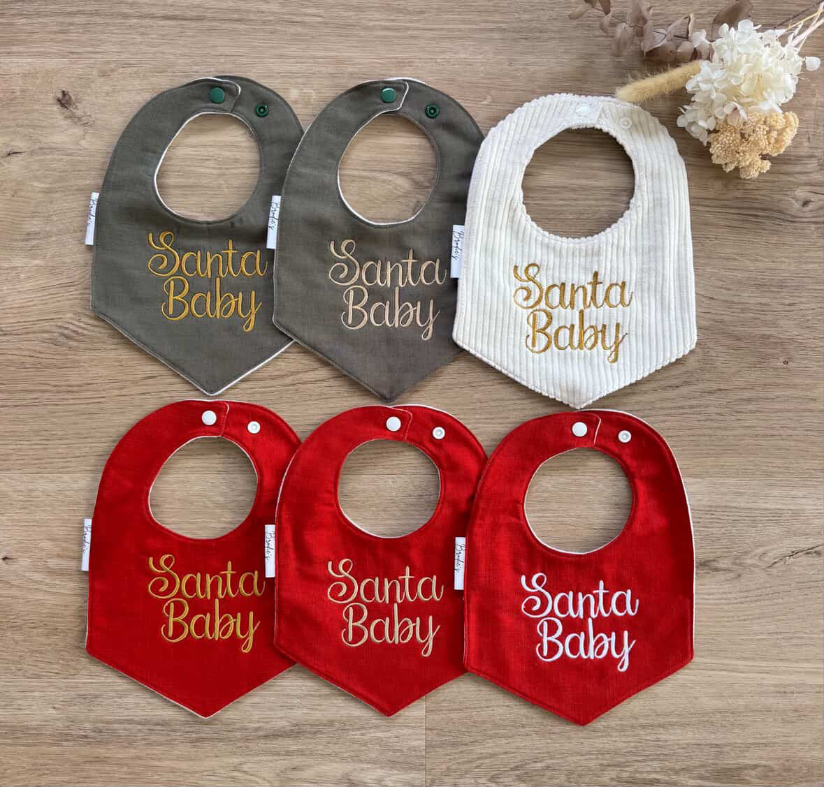 Santa Baby embroidered Bib