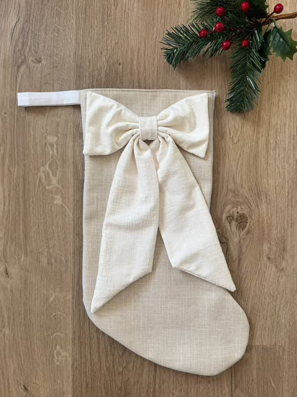 Luxe Velvet Personalised Santa Stocking - Neutrals