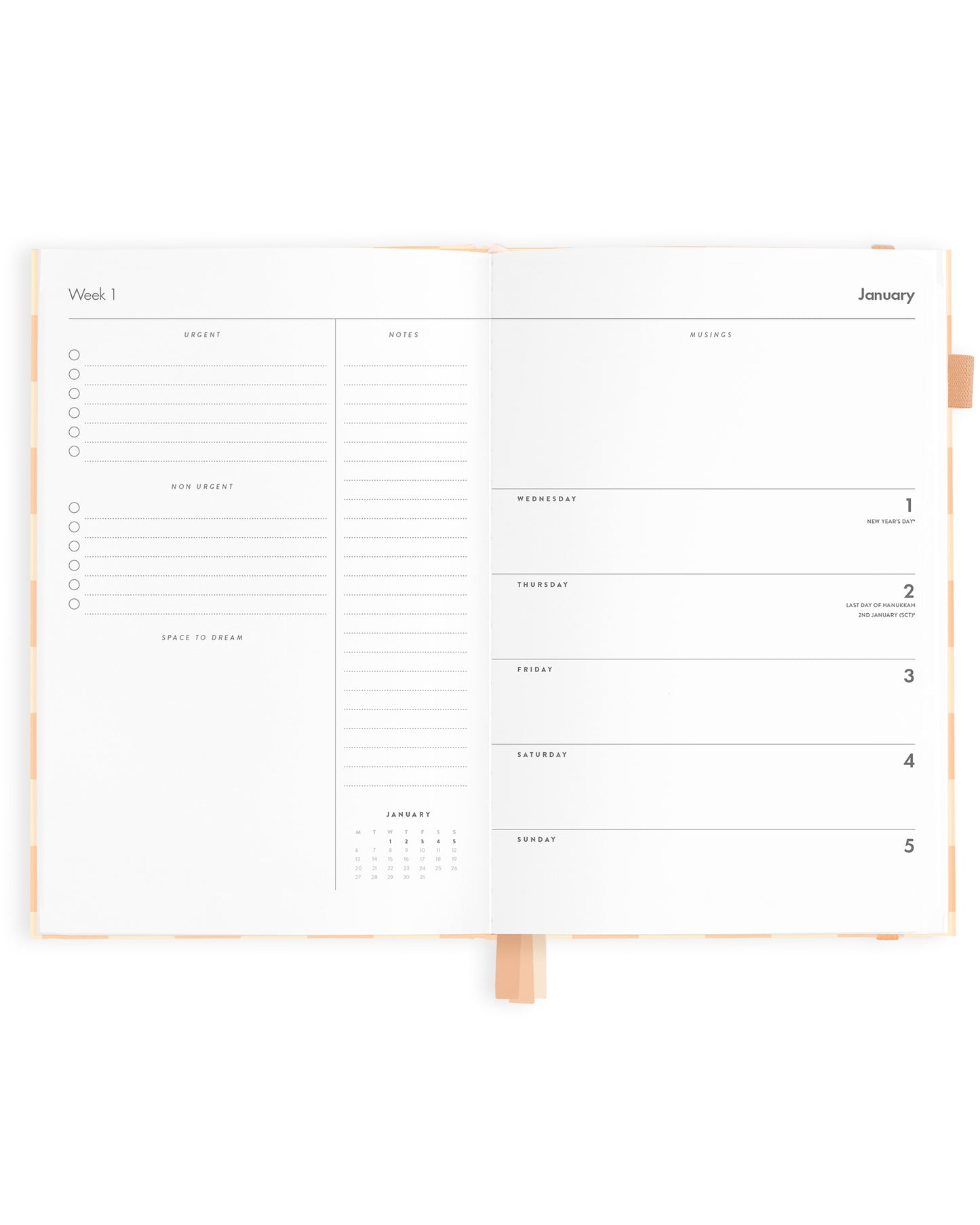 Personalised 2025 A5 Horizontal Planner - Salmon Check