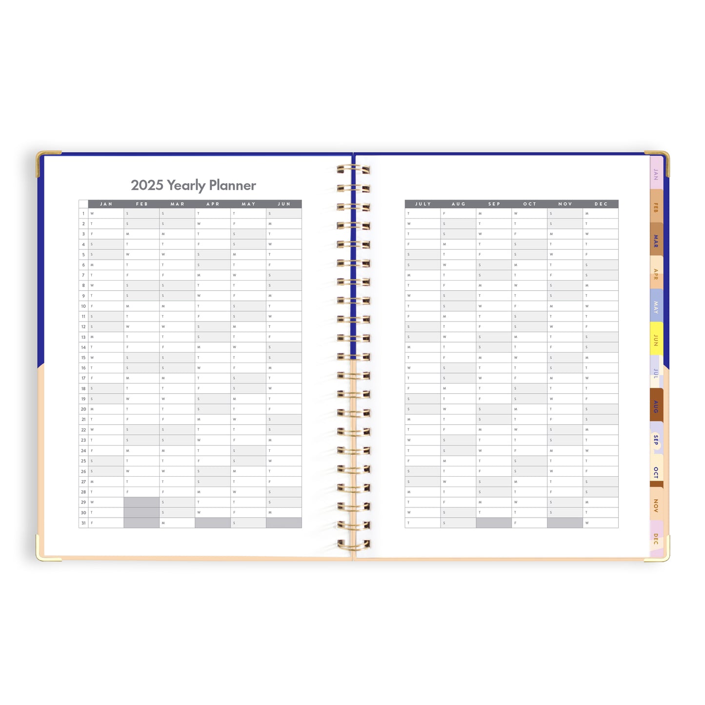 Personalised 2025 A4 Academic Vertical Planner - Cobalt Ripple