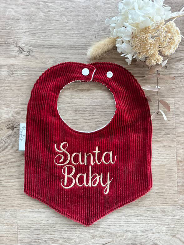 Santa Baby embroidered Bib