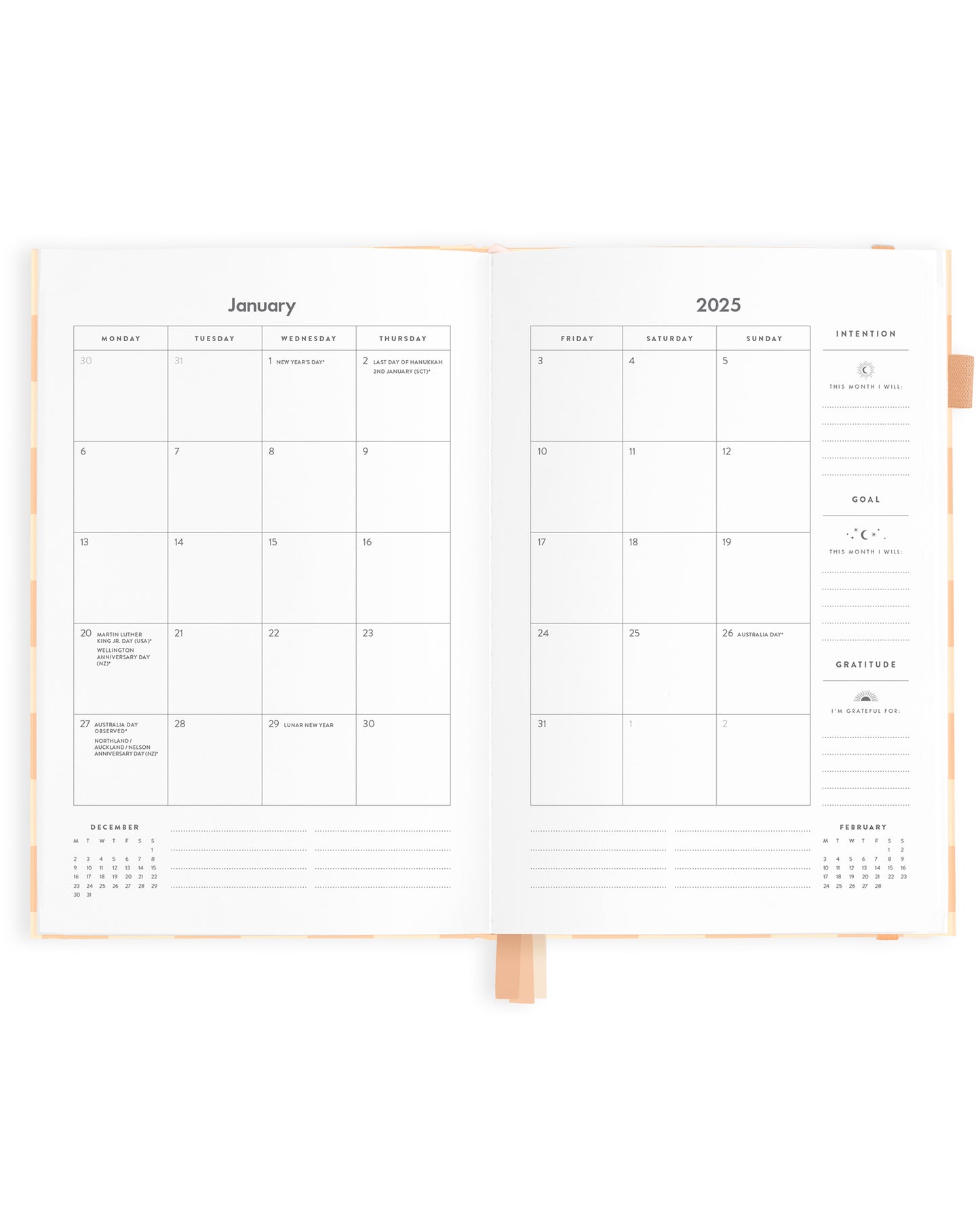 Personalised 2025 A5 Horizontal Planner - Salmon Check