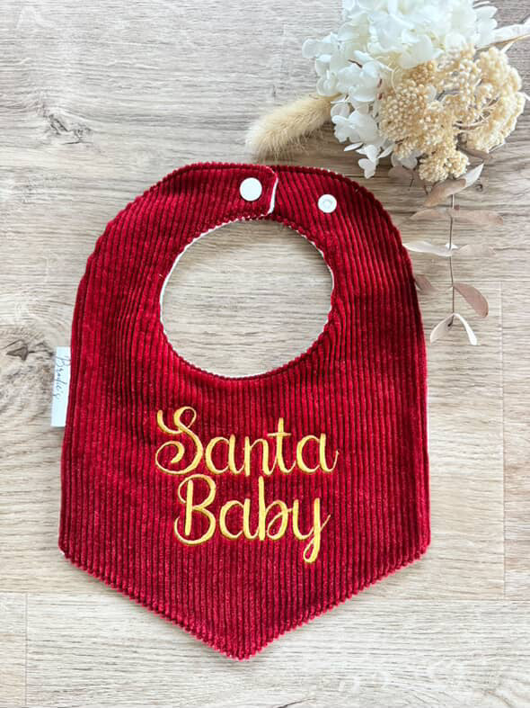 Santa Baby embroidered Bib
