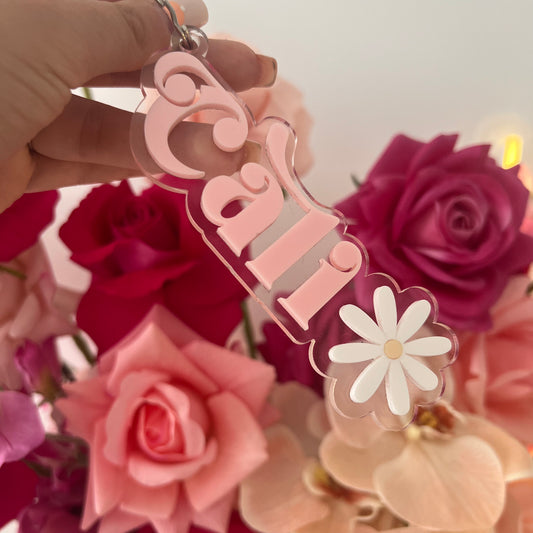 Flower Power Bag tag / Keyring