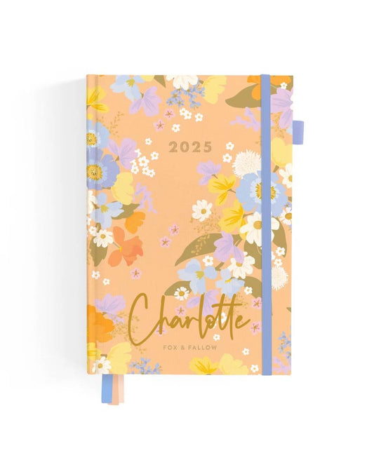 Personalised 2025 A5 Vertical Planner - Botanika Peach