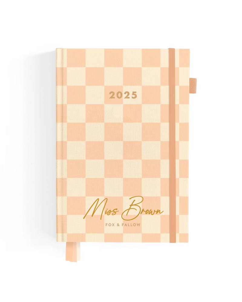 Personalised 2025 A5 Horizontal Planner - Salmon Check