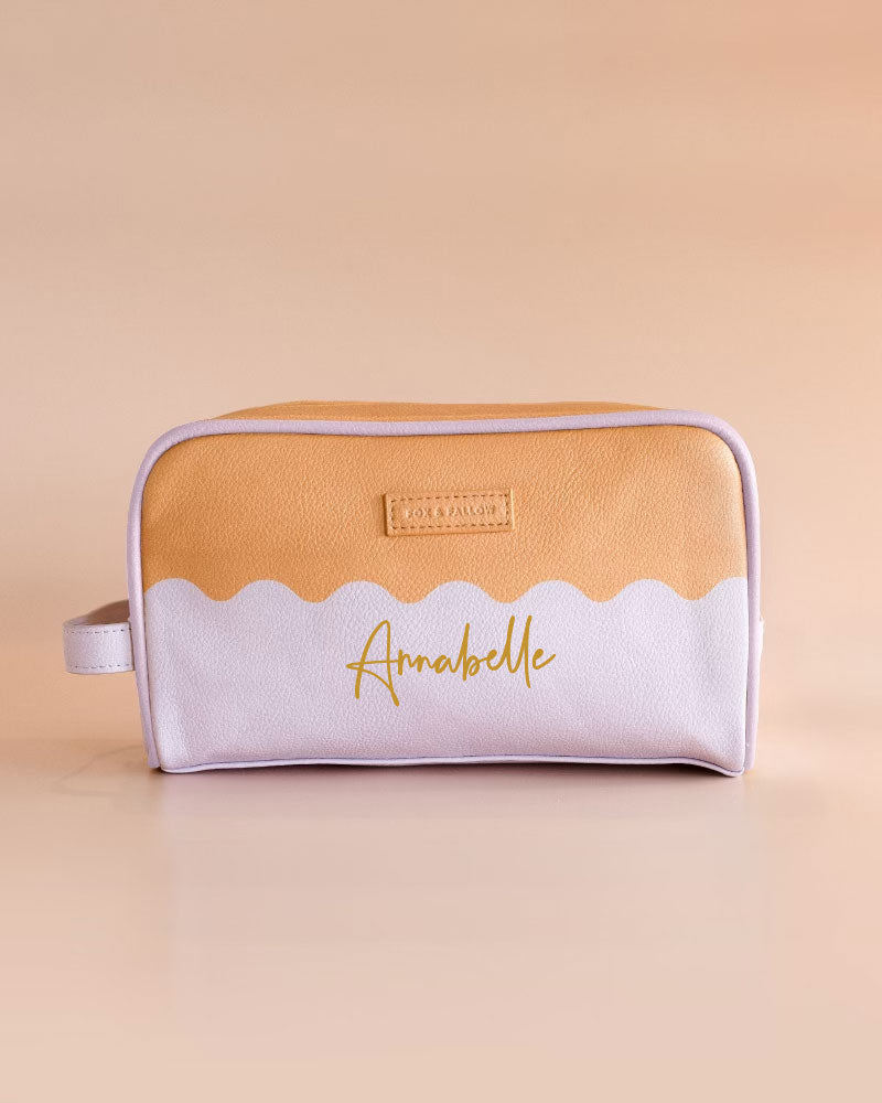 Personalised Lilac Ripple Cosmetic - Wash Bag