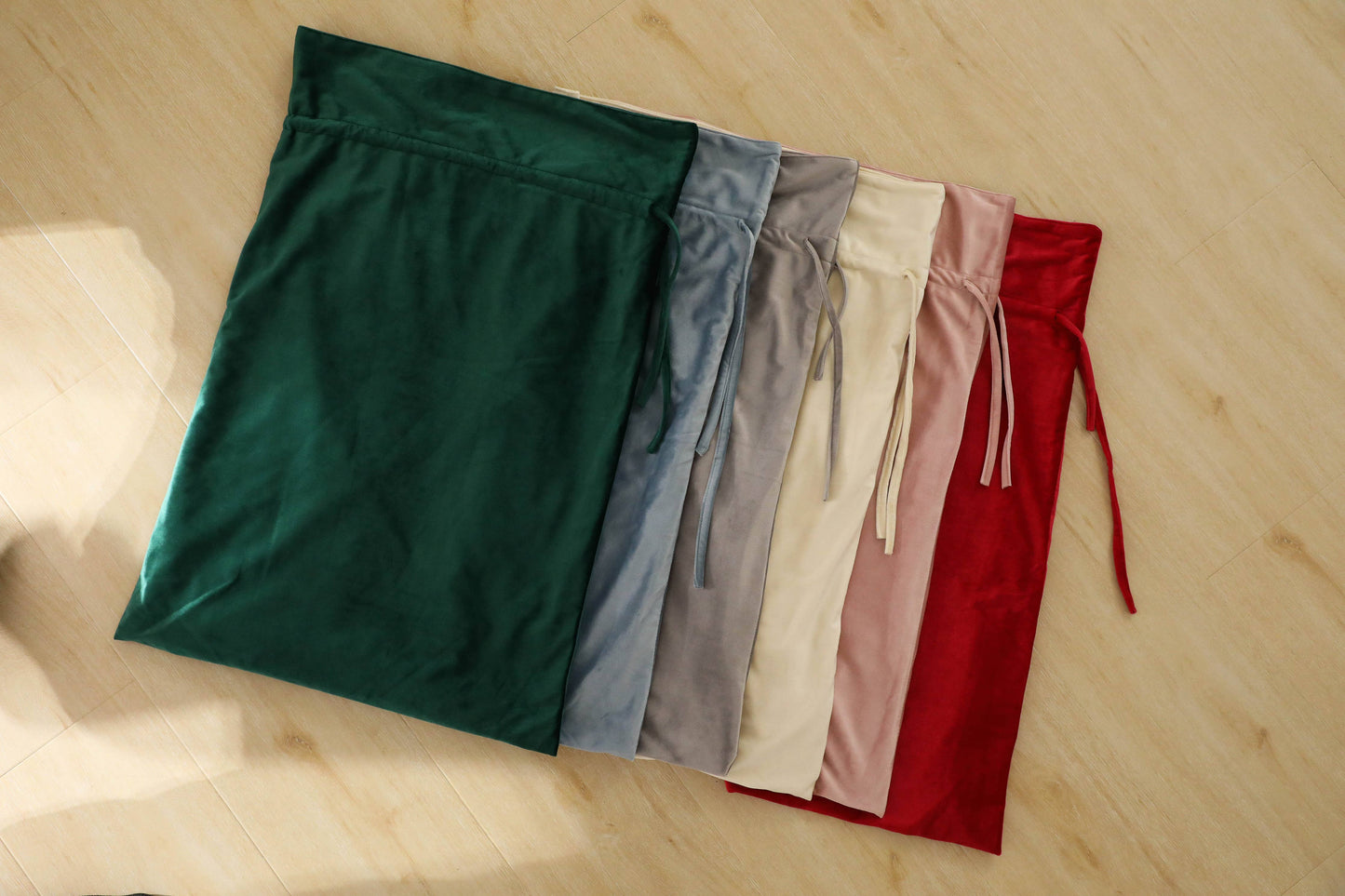 Personalised Velvet Santa Sack: Light Blue