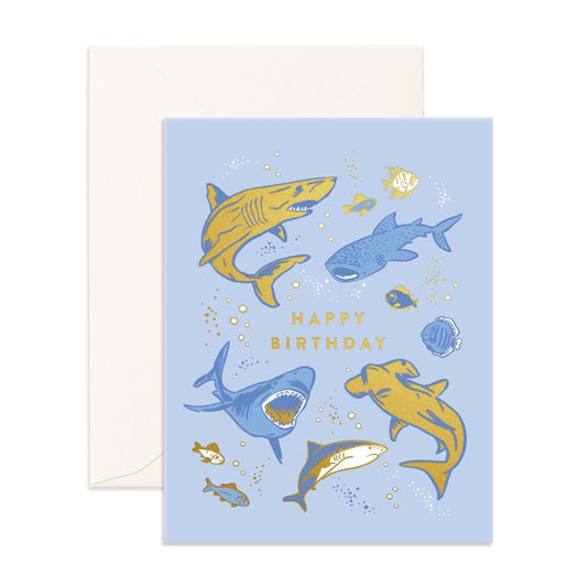 Happy Birthday Sharks Greeting Card