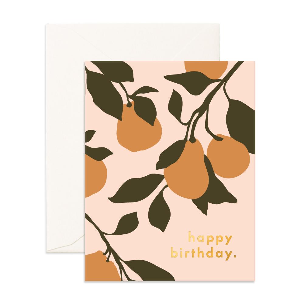 Pear Happy Birthday Greeting Card