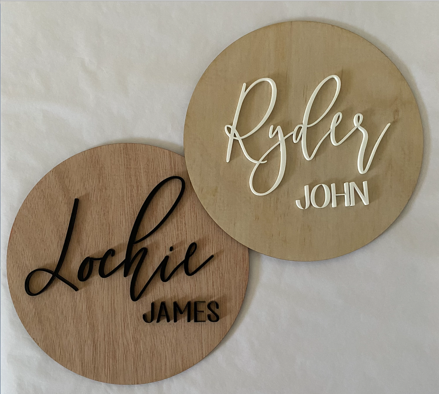 Personalised 3D Timber Sign Round